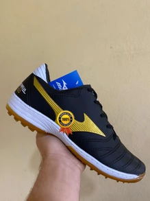 Neo Society Football Boots Synthetic Field Tennis Grass Comfortable Glued And Stitched Reinforced - 黑金 - 查看 2