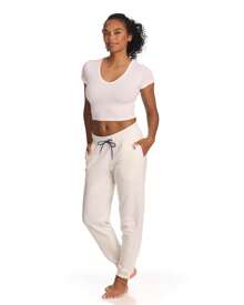 Pantalones de chándal jogger para mujer de U.S. Polo Assn., pantalones de estar en casa de felpa francesa - Nube - Ver 3