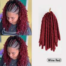 柔软钩编发 1 件 30 股/包 合成 Dreadlocs 8 英寸渐变色接发 适合非洲女性 - 二合一直发和编织发造型（8 种颜色，30 股/件） - 彩色 - 查看 16