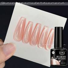 6pcs/Set Crystal Cat Eye Magnetic Gel Polish Set, Glossy Uv/Enamel/Polish Gel, Beautiful Cat Eye Nail Gel - Multicolor - View 6