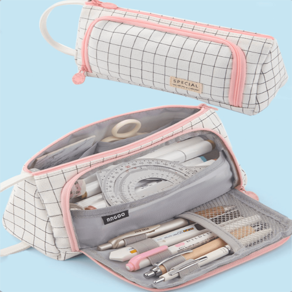 Cross-Border Supply Coreano Estilo Macaron Bloco de Cores Conversível Grande Capacidade Estojo de Lápis Atualizado Caixa de Papelaria Nova Bolsa de Lápis Bolsa de Papelaria Presente Infantil Bolsa de Moedas para Estudantes Bolsa de Armazenamento Simples para Meninos e Meninas, Estojo de Lápis, Mochila Escolar