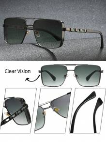 1 副男士金属框方形时尚眼镜，百搭街头风格 - 35050 - 查看 7