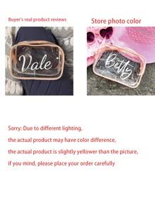 Personalized Makeup Bag, Beach Wedding Gift, PVC Transparent Makeup Bag, Toiletry Bag, Bridesmaid Gift, Summer Vacation, Bachelorette Party,Multi-Functional,Space-Saving,Letter,Striped,Exquisite,Stylish,Tidy,Contracted,Casual,Basics,Colorful,Leisure,Unique,Customized,Personalized,Custom,Ideal Gifts For Her,Girlfriend,Family,Friends,Her,For Anniversaries,For Weddings,For Graduation,For Birthdays,Bathroom,Multi-Functional,Ornamental,Letter,Solid Color,Exquisite,Stylish,Vintage,Modern,Colorful,Leisure,Basics,Casual,Soft,Unique,Customized,Personalized,Custom,Ideal Gifts For Her,Girlfriend,Her,Boyfriend,Friends,Customized Makeup Bags,Street Casual Chic