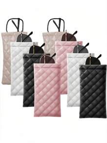 男女便携式挤压眼镜盒 PU 皮革软太阳镜袋 便携式手机太阳镜收纳盒 保护套眼镜盒 收纳盒 眼镜盒保护套 眼镜袋 太阳镜袋 旅行必备配件 适用于海滩 户外 办公室 返校 - 彩色 - 查看 2