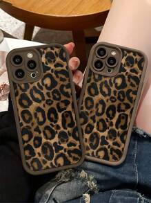 1 件豹纹个性化图案全保护 TPU 防震手机壳适用于 Apple 16/15/14/13/12/11 Pro Max 及系列防水防摔防刮 - 棕色豹紋 - 查看 5