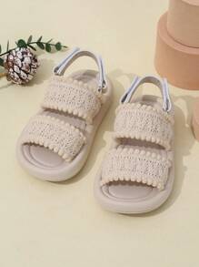 Toddler/Kids Solid Soft Bottom Beach Sandals, Boys Fashion Casual New Style Flat Sandals, Summer - Beige - View 2