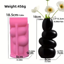 1 件独特花瓶花盆硅胶模具、石膏花瓶模具、现代花瓶硅胶模具、混凝土水泥模具、花盆、笔筒、石膏树脂模具、手工家居装饰 - 粉色 - 查看 6