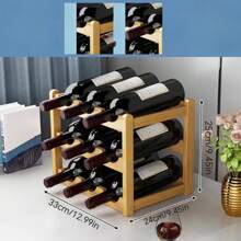 1 件多层竹制酒架 - 现代简约设计，易于组装，小型桌面葡萄酒展示和储存整理器，非常适合放置和储存葡萄酒，送给父亲的礼物 - 本色 - 查看 8
