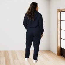 CONJUNTO TALLAS GRANDES PARA DAMA CON SUDADERA SEXY CON CAPUCHA Y PANTALON LX400 - Azul Marino - Ver 2