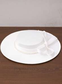 French Style Mini Hat, Bridal Hat, White Hat, Wedding Hat, Headdress Hat, Mini Hat, Women's Hat, Adult Hat, Retro Hat, Qipao Dress Hat, Veil Hat, Mini Hat, Women's Hat, Elegant Women's Hat, Women's Formal Hat - 1134 - View 12