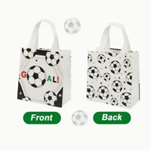 24/20/16/10/8pcs Non-Woven Football Sports Theme Gift Bags, Multi-Functional Gift Packaging Tote Bags, Suitable For Birthday Party Favors, Supermarket Reusable Shopping Bags, Festival Activity Giveaway Bags