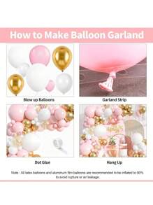 Bộ 115 bóng bay cao su màu kem và nâu ca cao cổ điển dùng trang trí sinh nhật, tiệc cô dâu, đám cưới, tiệc tùng - Hồng - Xem 5