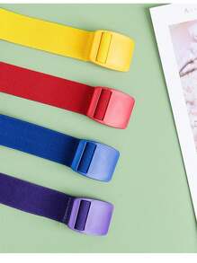 1 Pc Elastic Adjustable Stretch Woven Belt, Unisex Casual Buckle Waist Band