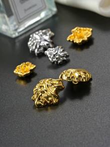 10 piezas de botones de metal vintage asimétricos y plisados, decoración versátil para abrigos, suéteres, trajes, uniformes y manualidades DIY