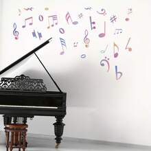 1 Set Of Music Symbol Home Decor Self-Adhesive Transparent Wall Stickers - Black - View 11