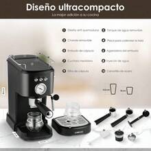 Máquina de Espresso y Capuchino 20 Bares, Cafetera Cápsulas y Café Molido con Espumador de Leche para Espresso Cappuccino Mocha y Latte para Barista en casa (ESS2) - 1 - Ver 8