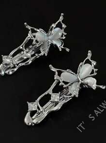1pc Y2K Style Zinc Alloy Butterfly Alligator Clip, Suitable For Casual And Party Wear, Ins Style Hair Clips Claw Clips Hair Claws Hair Slide Hair Barrettes, School Stuff, College