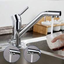 kangten 3 in 1 Drei-Wege Küche Wasserfilter Armatur Wasserhahn Osmose Anlage Tap Drehbar - Silber - Übersicht 9