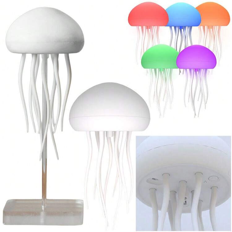 NetHong 2025 Jellyfish Hanging Light Voice Control Night Lights Atmosphere Lamp Base UK - White - View 2