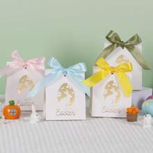 5PCS Easter Supplies Easter Gift Packaging Boxes Easter Egg Bags Candy Packaging Boxes Portable Gift Packaging Boxes Decorative Gift Candy Paper Boxes Happy Party Gift Mini Bag Easter Party Gift Storage Boxes