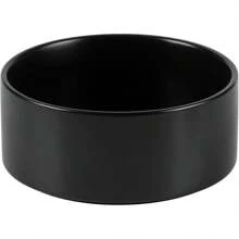 Comedero y bebedero cerámicos antideslizantes para perros grandes, con diseño de "Amante de los perros y mamá de perros", protege la columna cervical (tazón individual de 8 pulgadas, negro) - Negro - Ver 6