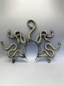 经典蛇女美杜莎头饰，万圣节角色扮演拍照道具，三种颜色可选，舞台配饰，派对装扮道具