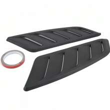 2 Pieces Black Car Front Hood Vent Cover Auto Trim Parts Compatible With F-150, F-250, And F-350 Models