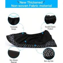 一次性防滑鞋套，室内一次性防滑鞋套，适合美国男士 11 码和美国女士 13 码，无纺布（黑色 50 件套）