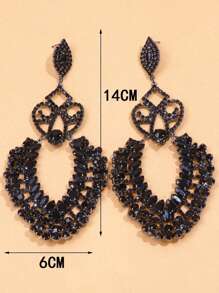 1 Pair Gunmetal Gun Shaped Geometric Pendant Drop Earrings, Alloy Exaggerated Sexy Design Suitable For Formal Events And Daily Wear