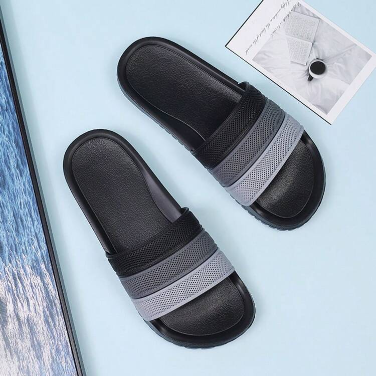 渐变色男士户外防滑舒适休闲拖鞋 - 灰色 - 查看 2