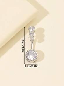 1件性感肚脐环，镶嵌水晶锆石，垂坠式肚脐钉，派对饰品，女士身体饰品 - 星星 - 查看 3