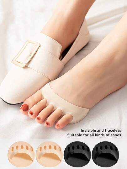 1/5/10 双女士分趾袜和隐形缓冲袜，柔软防摩擦防滑防擦伤高跟鞋鞋垫，秋季