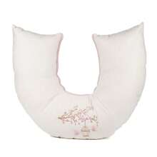 Nursing Pillow In 100% Cotton Linen With Embroidered Zipper For Boys And Girls Baby Layette - 乾枯玫瑰色 - 查看 3