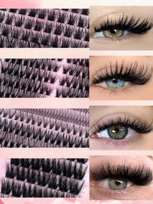 MAANGE 全新 1026 簇 CC 卷曲漫画睫毛和自粘睫毛礼品套装，满足美丽女性的所有需求，带自粘睫毛的单独睫毛延长套件，含 2 件睫毛镊子 + 2 件睫毛夹 + 20 件睫毛梳 + 20 件唇刷 + 6 件化妆刷，DIY 塔尖麦穗假睫毛