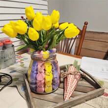 彩色泡沫兔子、复活节兔子装饰、花瓶填充物套装、春季家居装饰中心装饰品
