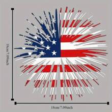 1/2/3 件爱国美国国旗火焰烫印贴纸 - 高品质 DIY 热压贴纸，可清洗且易于粘贴在衣服、枕头和包包上 - 非常适合独立日庆祝活动和装饰
