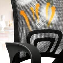 OYAJIA ✨‌Modern Ergonomic Office Chair Adjustable Swivel Mesh Computer Chair With Back Support Arms And Wheels For Home Work And Students Study Black - 黑 - 查看 6