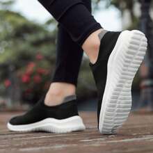 Chaussures à glissière en maille d'été pour hommes en grandes tailles, chaussures de course casual respirantes en maille pour les personnes âgées, chaussures à coussin d'air légères et souples pour les personnes âgées