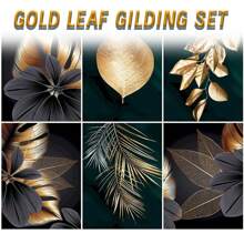 100mml Golden Leaf Adhesive, Water-Based Varnish, DIY Jewelry Making Supplies, Crafts & Sewing, Artistic Gilding Kit - Black - View 9