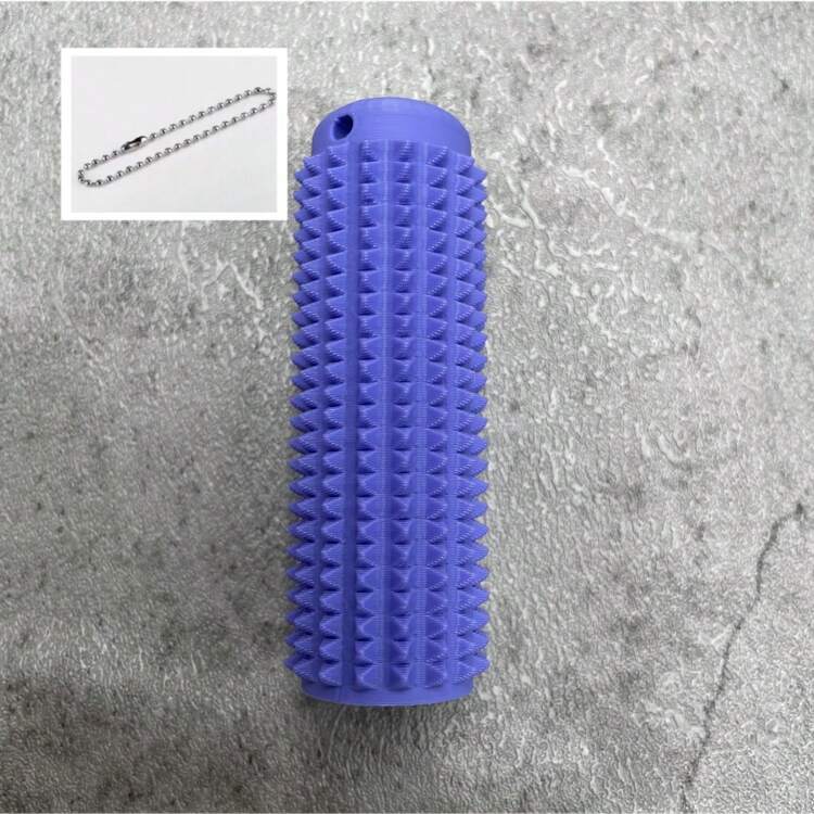 Spiked Massage Keychain, Portable Mini Tactile Roller Massager, Textured Spike Design, Relieve Anxiety And Stress, Rectangular Plastic Keychain Pendant, Decorative - Multicolor - View 19