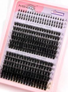 Fluffy Volume D Curl Lash Clusters DIY Set With Bottom Lashes Mixed Length For Beginners - màu đen - Xem 9