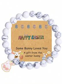 1pc Easter Day Gifts For Women Men , Christian Gifts For Friend Family, Rabbit Bunny Style Easter Catholic Religious Christian Jewelry - Natural Stone - View 2