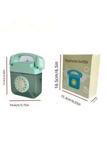 1pc Creative Telephone Water Bottle With Straw, Crossbody Strap, Includes 3D And 2D Decals As Random Gifts