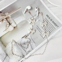 1pc Butterfly Decor Elegant & Cute ABS Plastic Eyeglasses Chain For Women, All Season Versatile - White - View 2