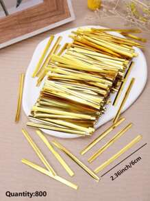 800条ABS礼品包装扭结，金色封口扎带，适用于包装袋 - 彩色 - 查看 2