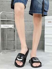 Men's Casual Slip-On Sport Slippers, Lightweight & Shock-Absorbing, Suitable For Indoor & Outdoor Wear, Waterproof - Black - View 1