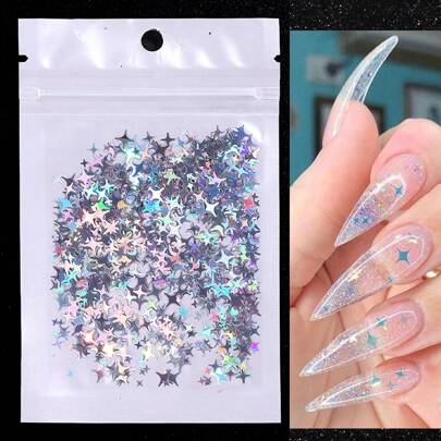 1Pack เลื่อมทำเล็บรูปดาว อุปกรณ์ตกแต่งเล็บ DIY อัญมณีติดเล็บ อุปกรณ์ทำเล็บ
