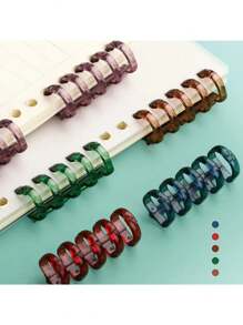 3/6/9/12/15/20/24PCS Colorful Spiral Binder Rings,4/5-Ring Binder Notebook, Plastic Binding Clips,A4/A5/B5 Size, Durable PVC Material -Removable Curl Clips, Suitable For DIY,Loose-Leaf Paper, Office Supplies,Notebooks And Scrapbooks,Back To School,School Supplies