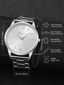 5 pièces/Ensemble Montre à quartz minimaliste à cadran romain élégant pour femmes + Ensemble bracelet, Montre non incluse Boîte cadeau