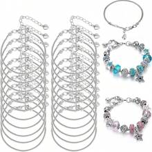 1/5/10pcs Snake Chain Pendant Bracelet With Bracelet Clasp Adjuster, Extensible Snake Chain Bracelet With Lobster Clasp, For Women DIY Jewelry Making (Slightly Varying Lengths) - Multicolor - View 6